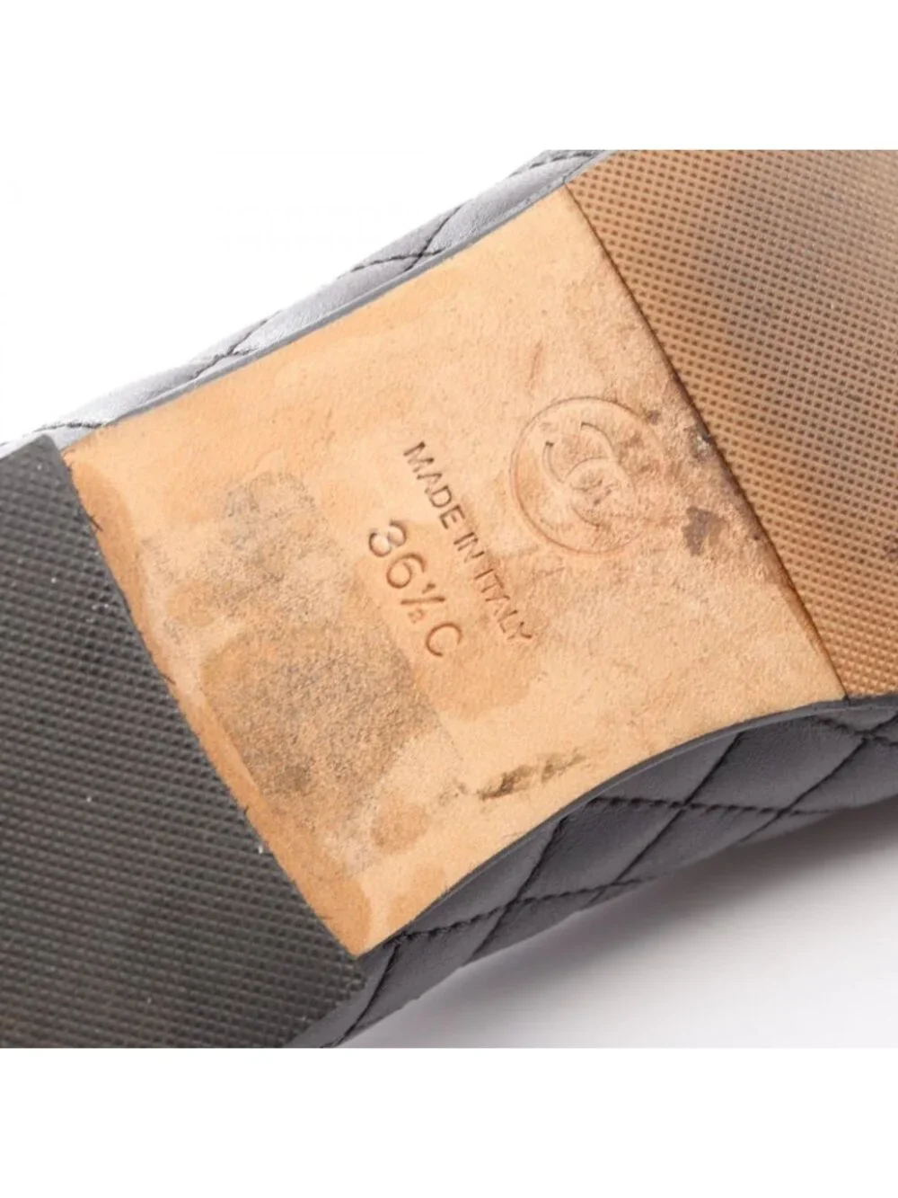 Chanel Loafers Quilted CC Logo Bk Leather